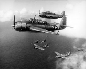 Three downed aircraft, associated with seven MIAs from famous WWII battle, located in Pacific Ocean