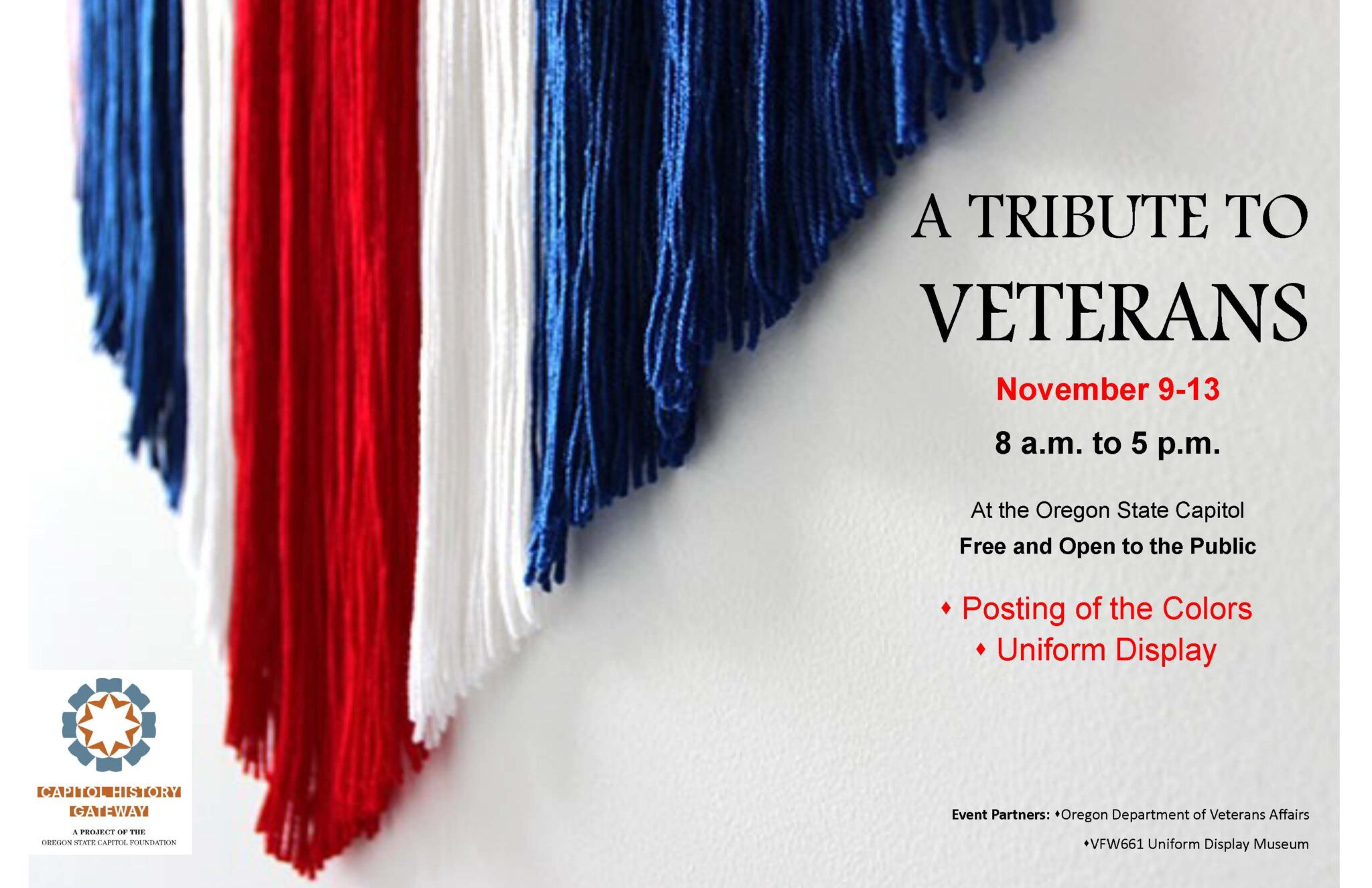 Oregon State Capitol Tribute to Veterans Exhibit Graphic